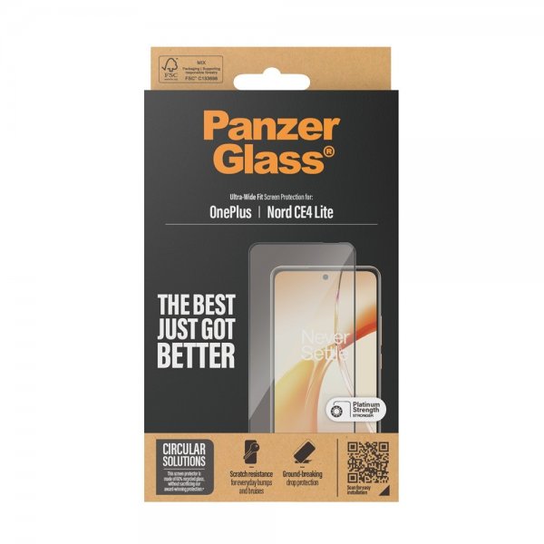 PanzerGlass OnePlus Nord CE4 Lite 5G Skærmbeskyttelse Ultra-Wide Fit