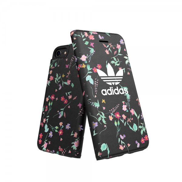Adidas iPhone 6/6S/7/8/SE Cover OR Booklet Case AOP FW18 Blomster Sort