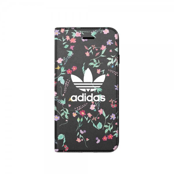 Adidas iPhone 6/6S/7/8/SE Cover OR Booklet Case AOP FW18 Blomster Sort
