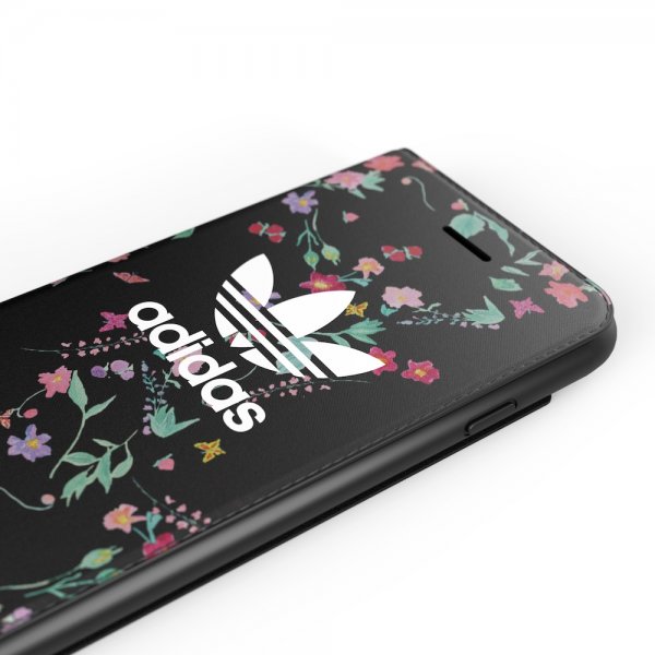 Adidas iPhone 6/6S/7/8/SE Cover OR Booklet Case AOP FW18 Blomster Sort