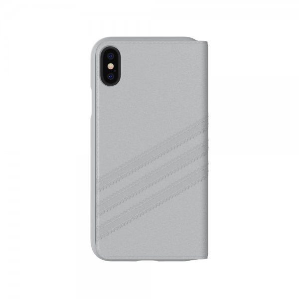 Adidas iPhone X/Xs Cover OR Booklet Case Suede FW18 Grå