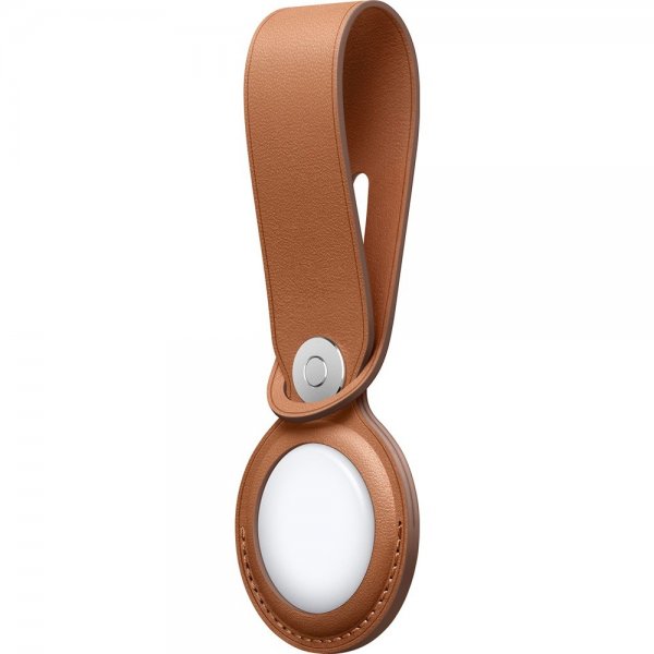 Apple Original AirTag Holder Leather Loop Saddle Brown