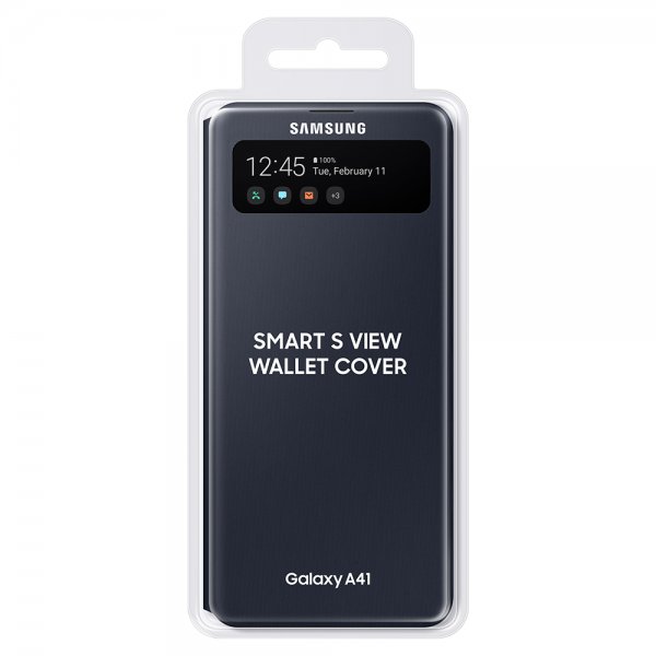 Samsung Original Galaxy A41 Etui Smart S View Wallet Cover Sort