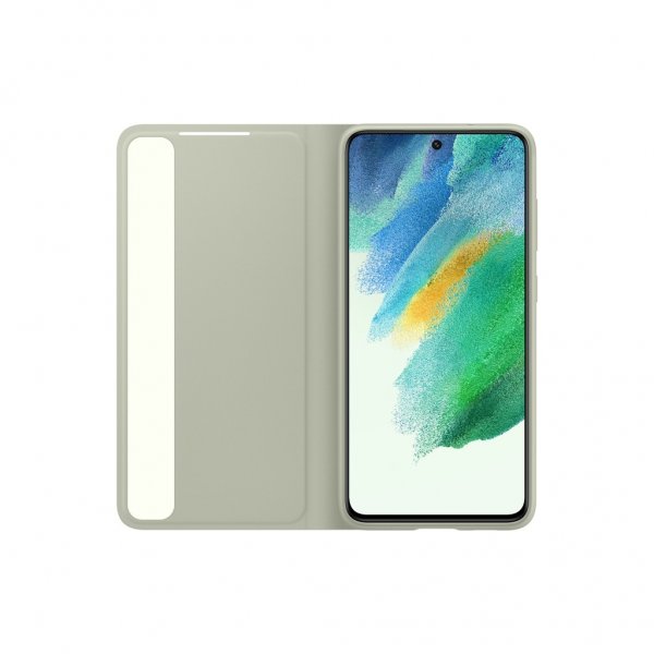 Samsung Original Galaxy S21 FE Cover Smart Clear View Cover Olivengrøn
