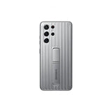 Samsung Original Galaxy S21 Ultra Cover Protective Standing Cover Lysegrå