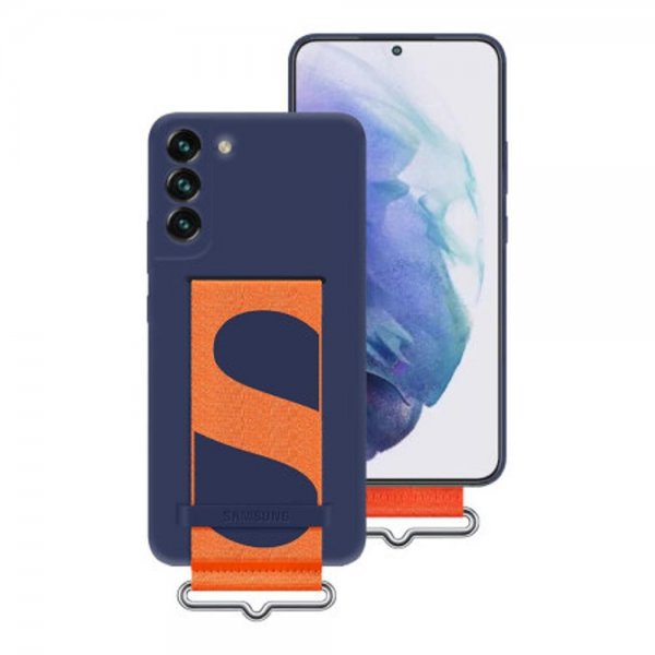 Samsung Original Galaxy S22 Plus Cover Silikone Cover med Rem Navy