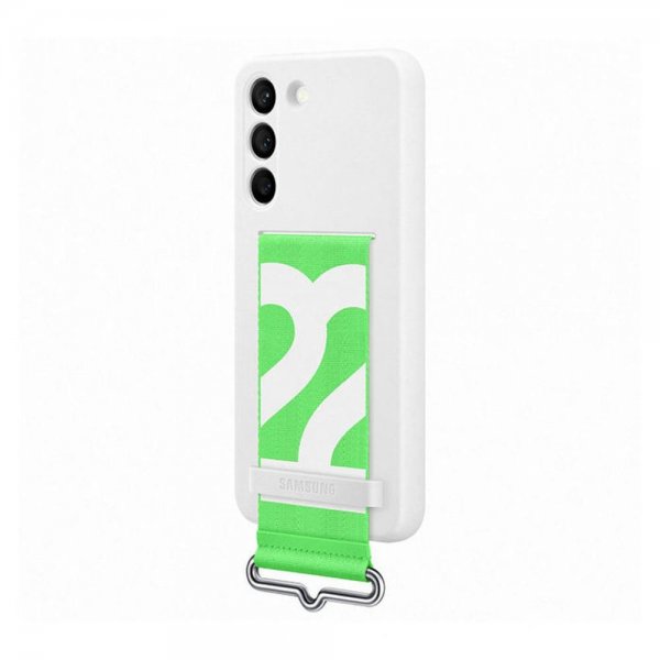 Samsung Original Galaxy S22 Plus Skal Silikone Cover med Rem Hvid