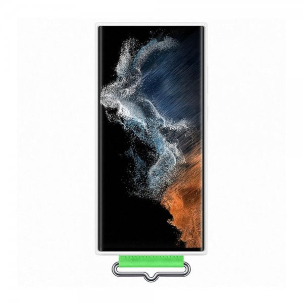 Samsung Original Galaxy S22 Ultra Cover Silikone Cover med Rem Hvid