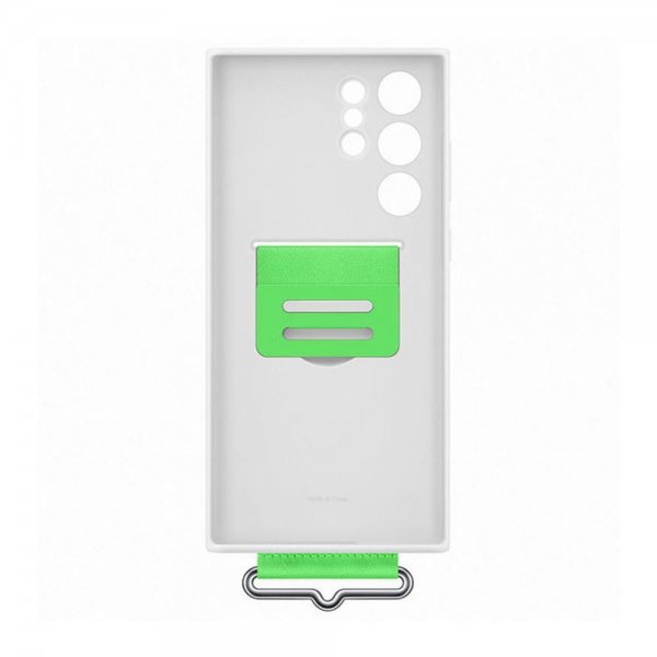 Samsung Original Galaxy S22 Ultra Cover Silikone Cover med Rem Hvid