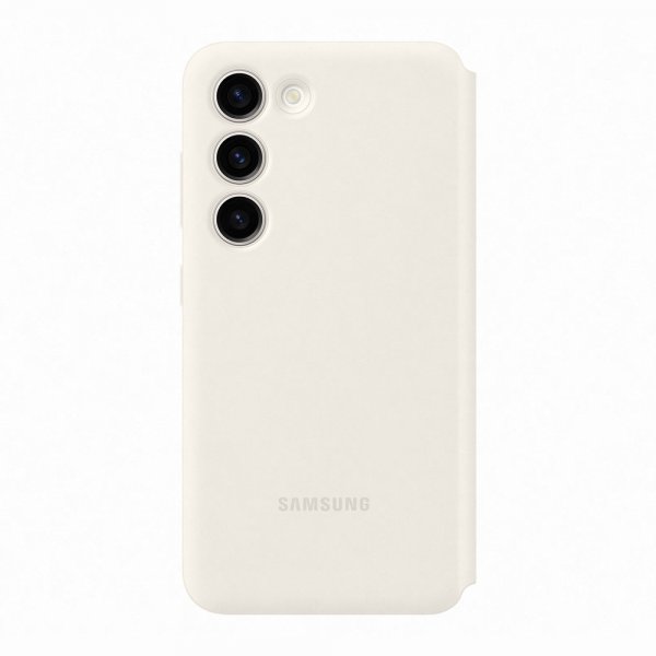 Samsung Original Galaxy S23 Plus Cover Smart View Wallet Case Cream