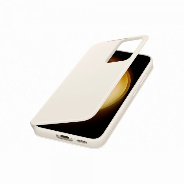 Samsung Original Galaxy S23 Plus Cover Smart View Wallet Case Cream