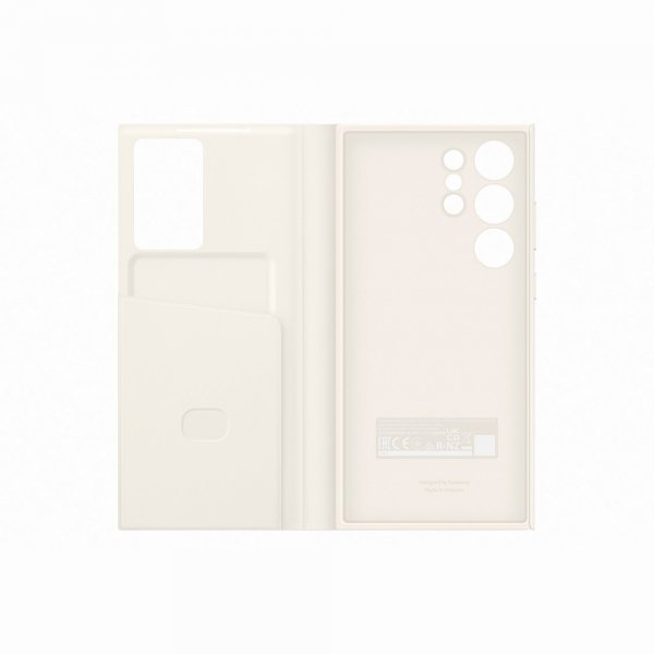 Samsung Original Galaxy S23 Ultra Cover Smart View Wallet Case Cream