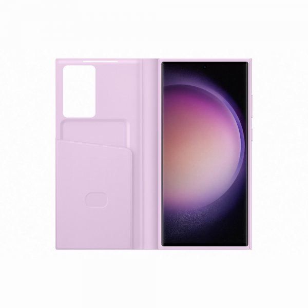 Samsung Original Galaxy S23 Ultra Cover Smart View Wallet Case Lavender