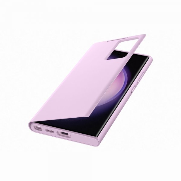 Samsung Original Galaxy S23 Ultra Cover Smart View Wallet Case Lavender
