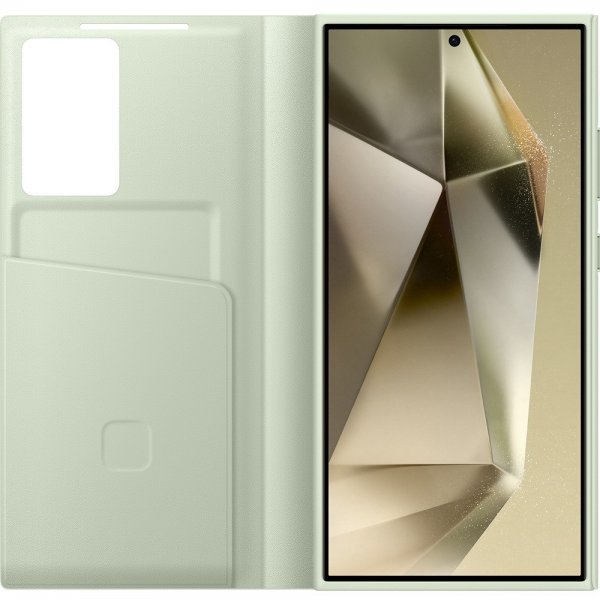 Samsung Original Galaxy S24 Ultra Cover Smart View Wallet Case Lysegrøn
