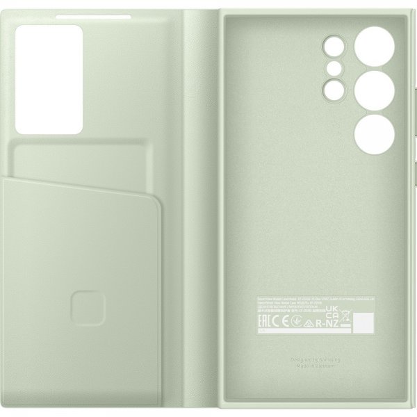 Samsung Original Galaxy S24 Ultra Cover Smart View Wallet Case Lysegrøn