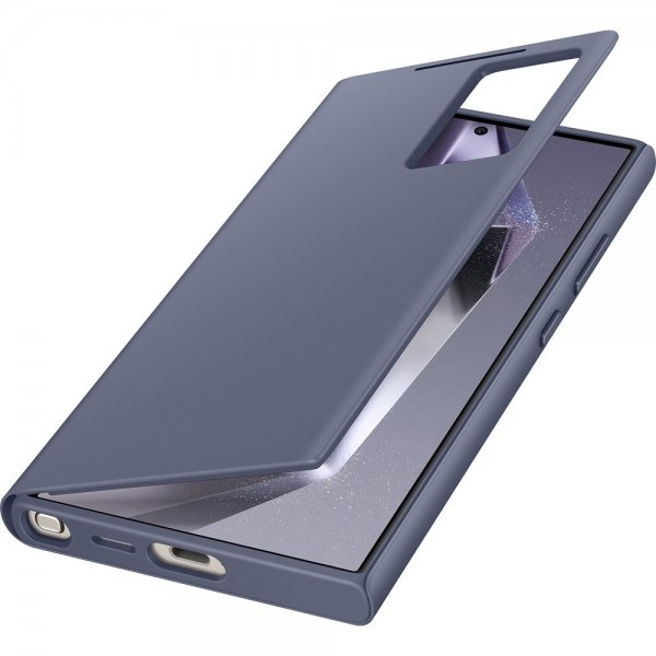 Samsung Original Galaxy S24 Ultra Cover Smart View Wallet Case Violet
