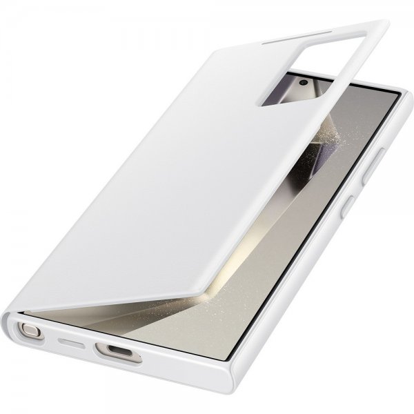 Samsung Original Galaxy S24 Ultra Cover Smart View Wallet Case Hvid