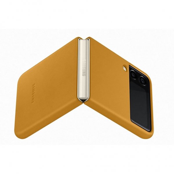 Samsung Original Galaxy Z Flip 3 Cover Læder Mustard