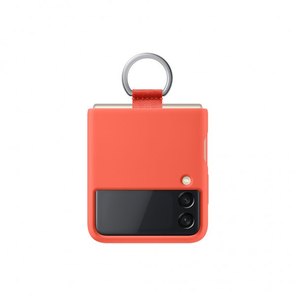 Samsung Original Galaxy Z Flip 3 Cover Silikone Cover med Ring Coral