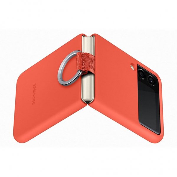 Samsung Original Galaxy Z Flip 3 Cover Silikone Cover med Ring Coral
