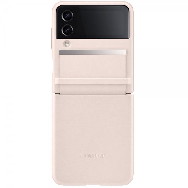 Samsung Original Galaxy Z Flip 4 Cover Flap Leather Cover Peach