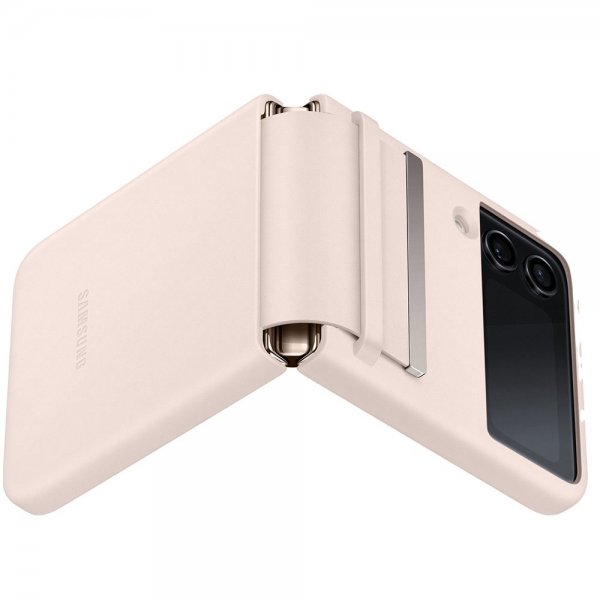 Samsung Original Galaxy Z Flip 4 Cover Flap Leather Cover Peach