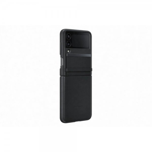 Samsung Original Galaxy Z Flip 4 Cover Flap Lædercover Sort