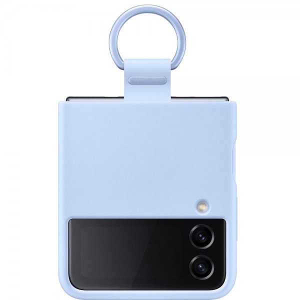 Samsung Original Galaxy Z Flip 4 Cover Silicone Cover med Ring Arctic Blue