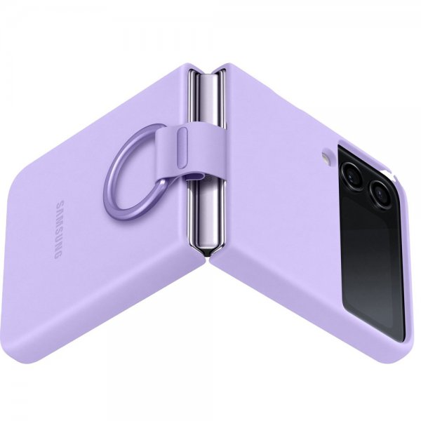 Samsung Original Galaxy Z Flip 4 Cover Silicone Cover with Ring Bora Purple