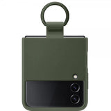 Samsung Original Galaxy Z Flip 4 Cover Silicone Cover med ring Khaki