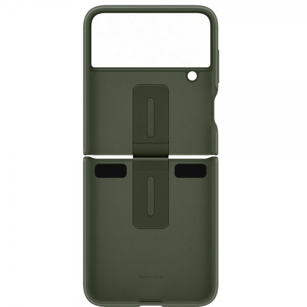Samsung Original Galaxy Z Flip 4 Cover Silicone Cover med ring Khaki