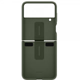 Samsung Original Galaxy Z Flip 4 Cover Silicone Cover med ring Khaki