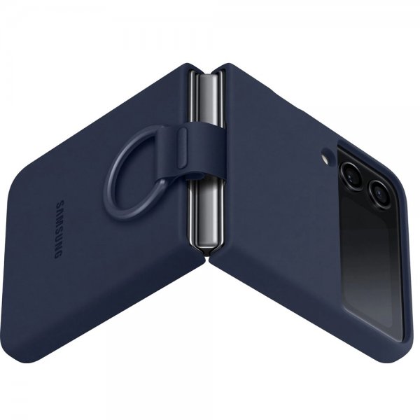 Samsung Original Galaxy Z Flip 4 Cover Silikone Cover med Ring Navy
