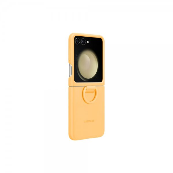 Samsung Original Galaxy Z Flip 5 Cover Silikone Cover med Ring Abrikos
