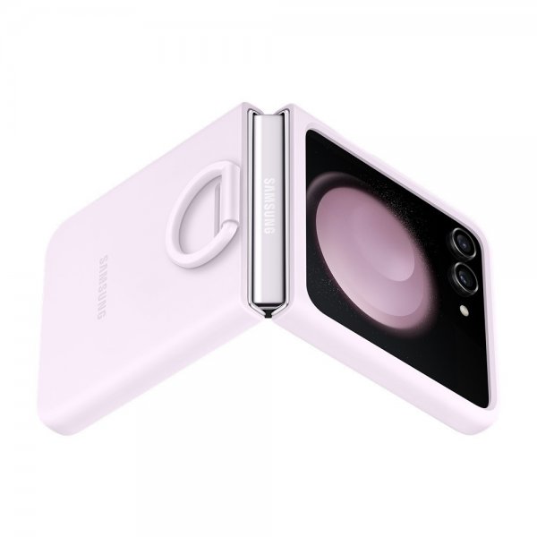 Samsung Original Galaxy Z Flip 5 Cover Silikone Cover med Ring Lavendel