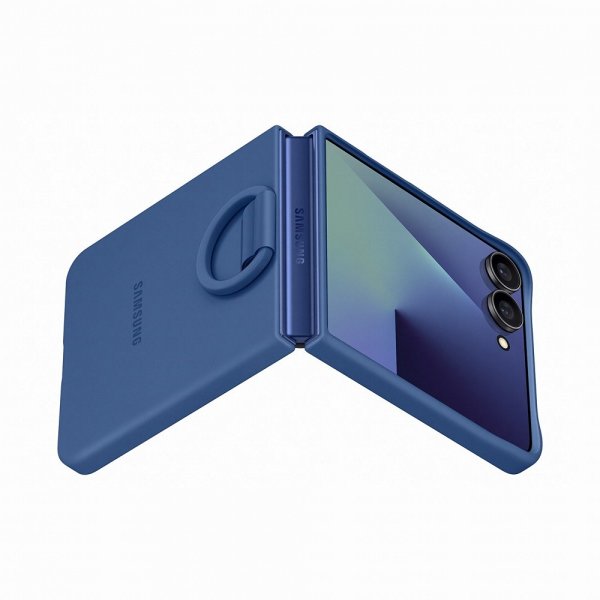 Samsung Original Galaxy Z Flip 7 Cover Ring Case Silikone Blå