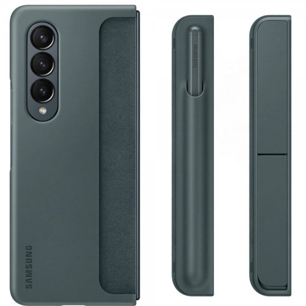 Samsung Original Galaxy Z Fold 4 Cover Standing Cover with Pen Graygreen