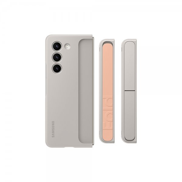 Samsung Original Galaxy Z Fold 5 Cover Standing Case with Strap Sand