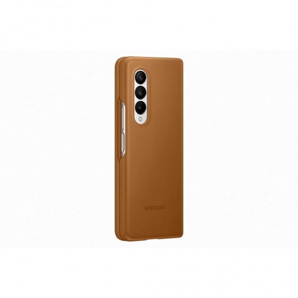 Samsung Original Galaxy Z Fold3 Cover Læder Cover Camel