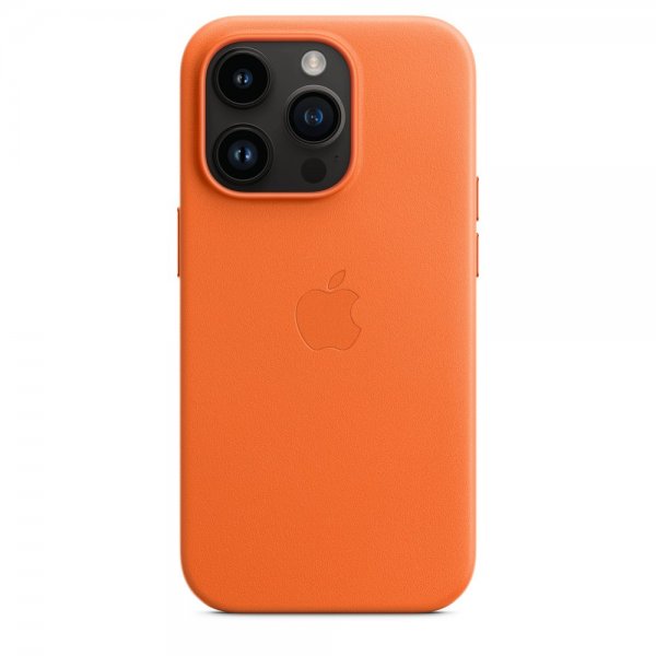Apple Original iPhone 14 Pro Max Cover Lædercover MagSafe Orange