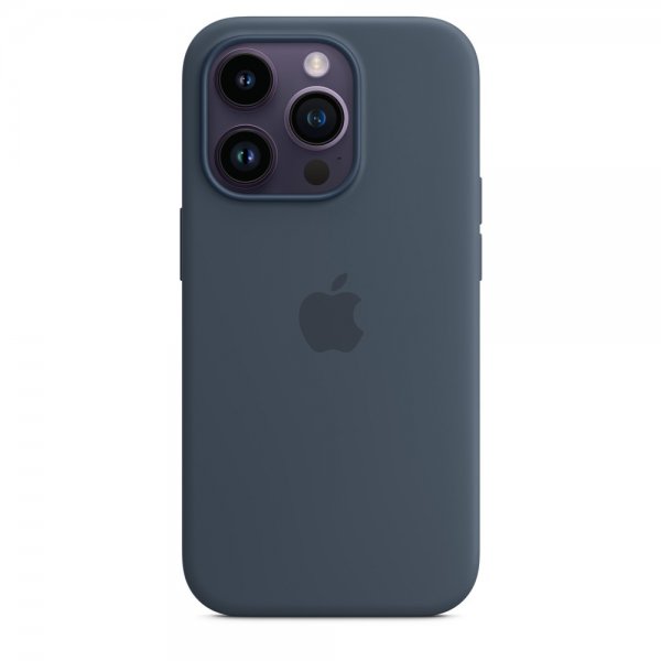 Apple Original iPhone 14 Pro Cover Silikonecover MagSafe Stormblå