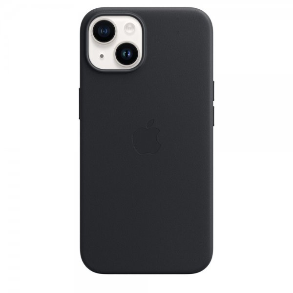 Apple Original iPhone 14 Cover Leather Case MagSafe Midnatt