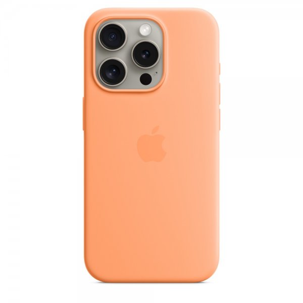 Apple Original iPhone 15 Pro Silikonecover med MagSafe Appelsinsorbet