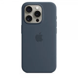 Apple Original iPhone 15 Pro Cover Silikone MagSafe Stormblå