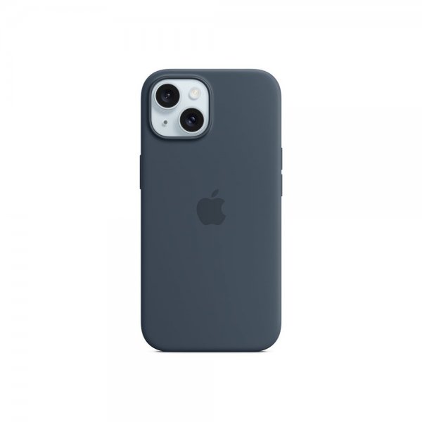 Apple Original iPhone 15 Silicone Cover MagSafe Storm Blue