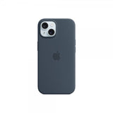 Apple Original iPhone 15 Silicone Cover MagSafe Storm Blue