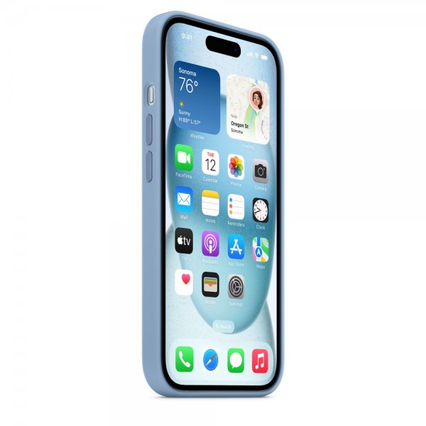 Apple Original iPhone 15 Cover Silikone MagSafe Vinterblå