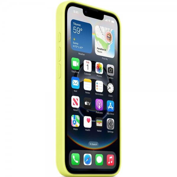 Apple Original iPhone 16e Skal Silicone Cover Neon Gul