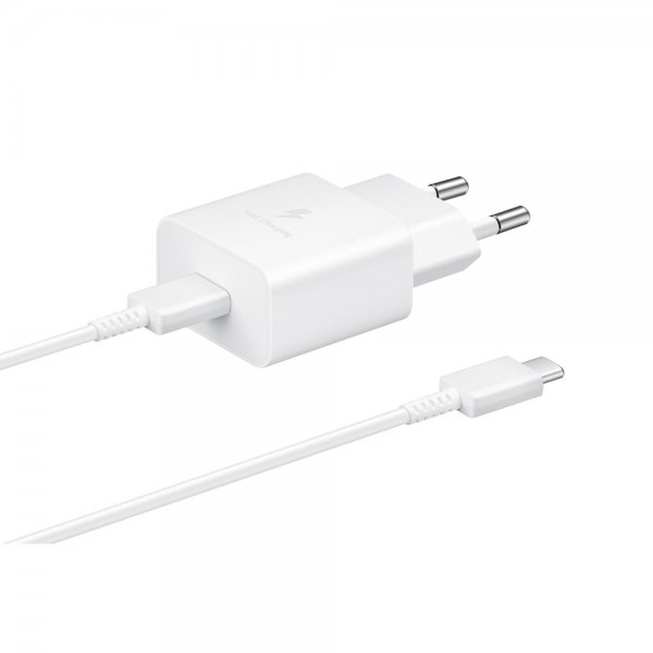Samsung Original Oplader med USB-C Kabel 15W PD Strømadapter Hvid